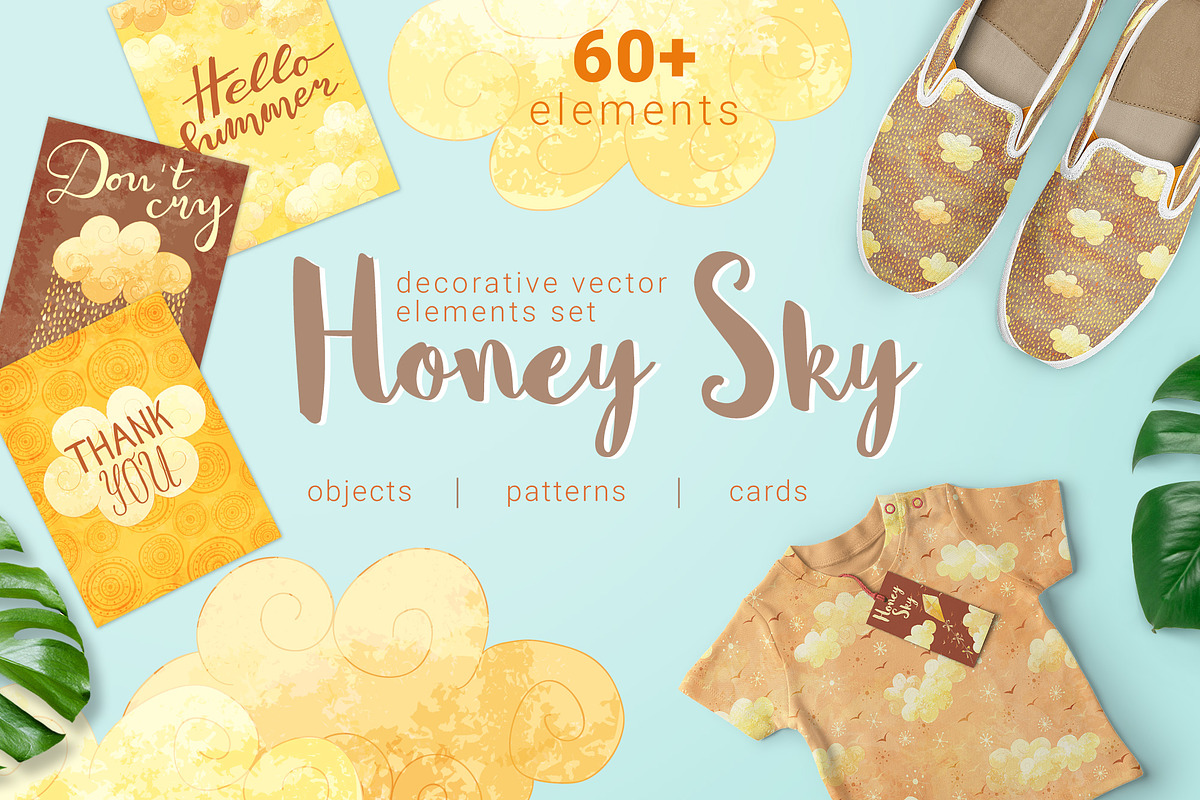 Honey Sky Vector Elements Set in Illustrations - product preview 8
