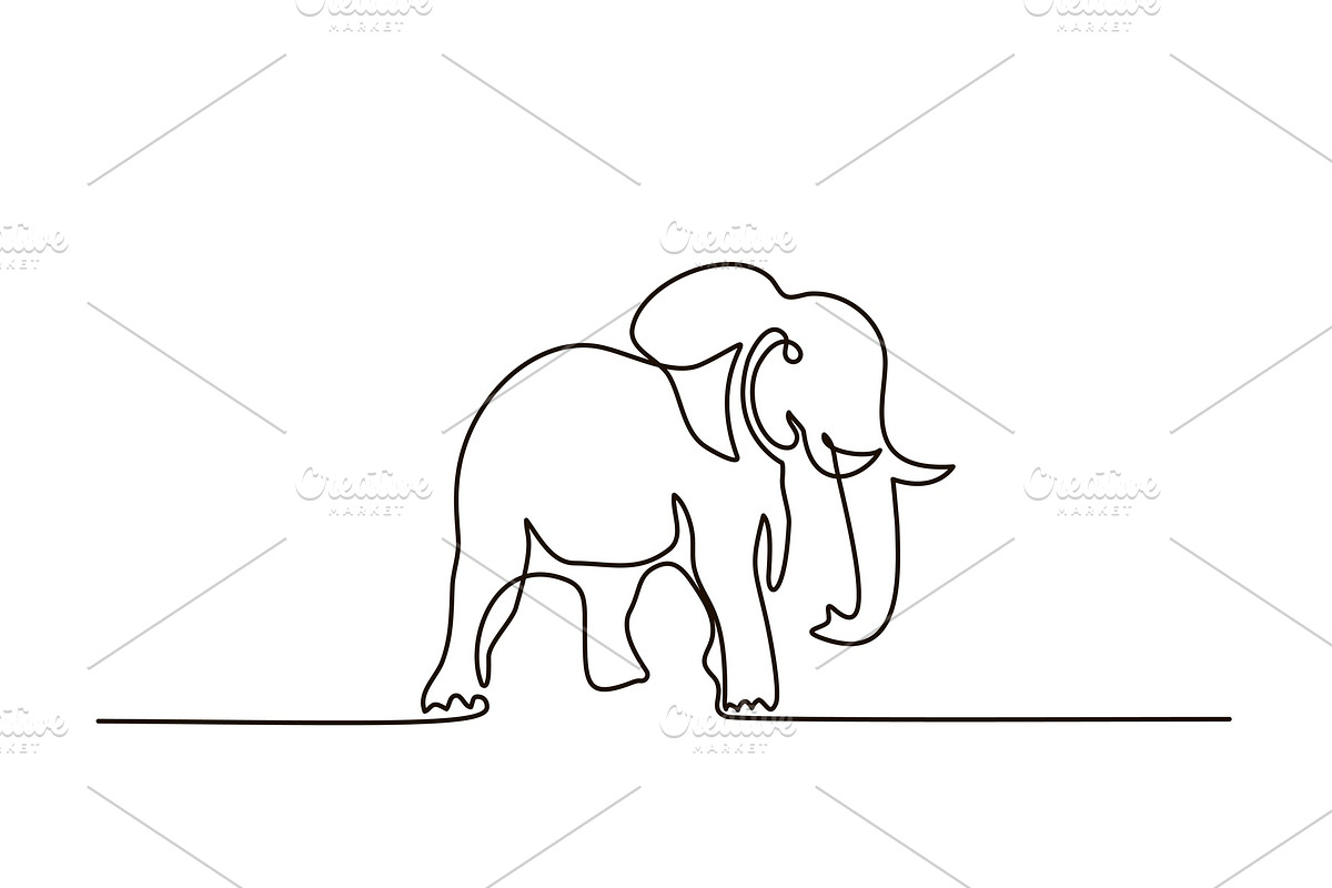 Elephant walking symbol in Illustrations - product preview 8