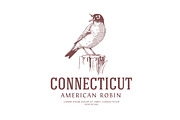 American Robin Vintage Logo