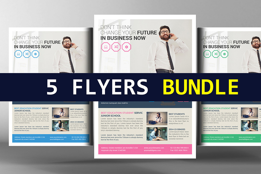 5 Modern Flyers Bundle Pack in Flyer Templates - product preview 8