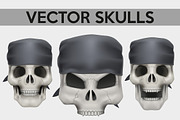 Set of Human skulls with bandana