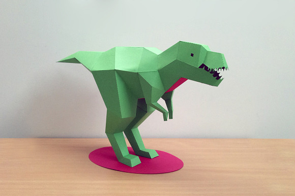 DIY T-rex Sculpture - 3d papercraft in Templates - product preview 2