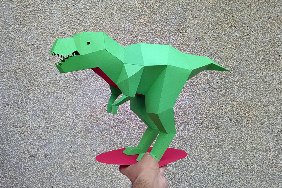 DIY T-rex Sculpture - 3d papercraft in Templates - product preview 3