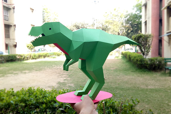DIY T-rex Sculpture - 3d papercraft in Templates - product preview 4