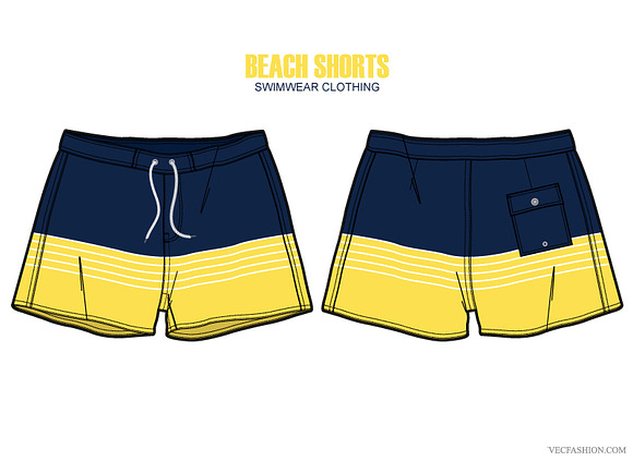 Men Beach Shorts Vector Apparel in Illustrations - product preview 1