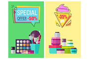 Special Offer for Skincare Means and Makeup Tools