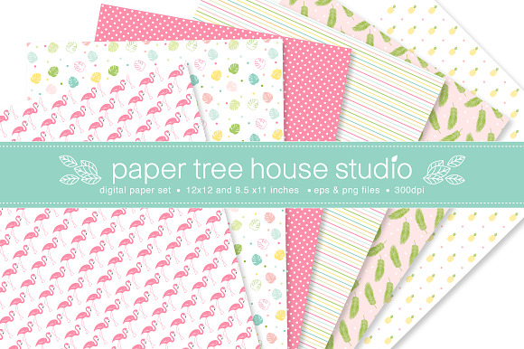 Seamless Tropical Flamingo Paper in Patterns - product preview 1