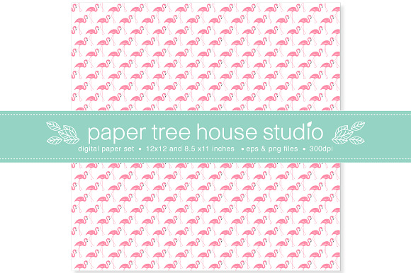 Seamless Tropical Flamingo Paper in Patterns - product preview 3