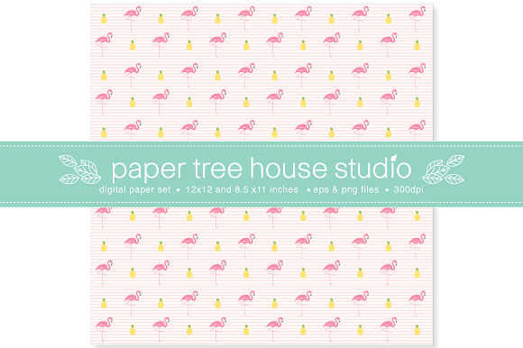 Seamless Tropical Flamingo Paper in Patterns - product preview 5