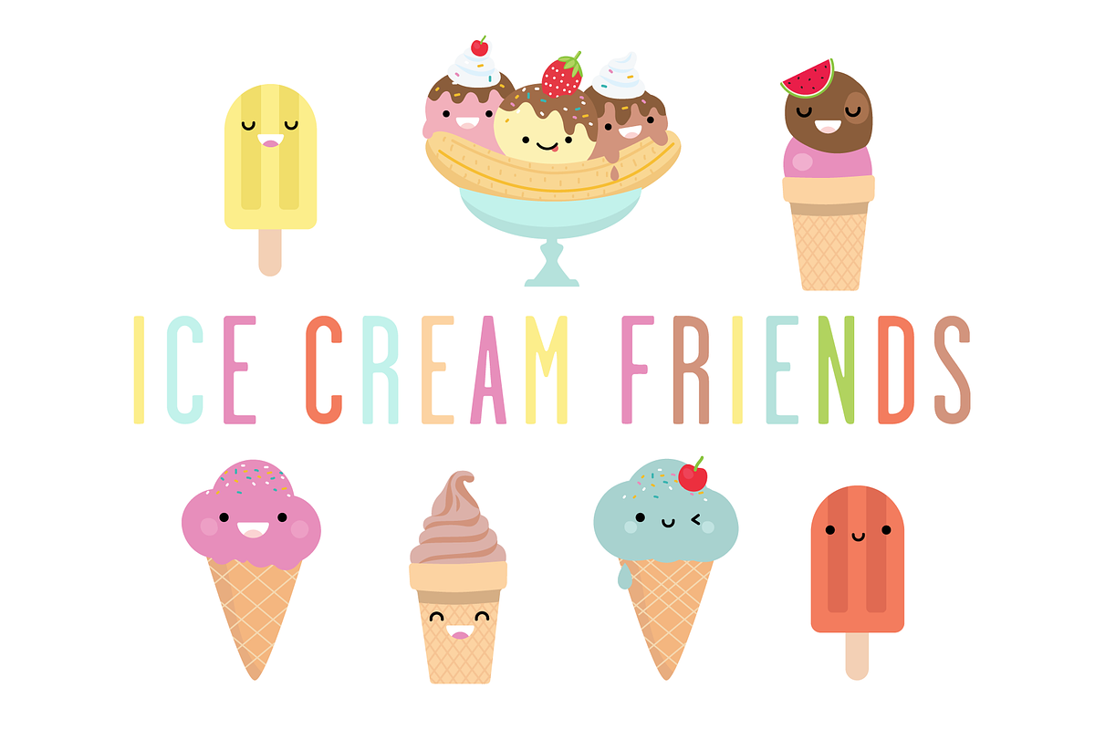 Ice cream friends - illustrations in Illustrations - product preview 8