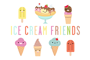 Ice cream friends - illustrations