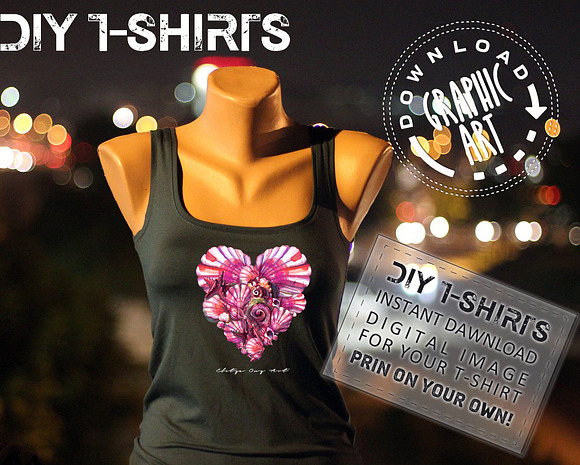 Ladies T-Shirts Design Digital Print in Graphics - product preview 4