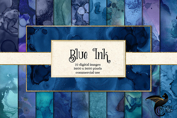 Blue Ink - Liquid Textures in Textures - product preview 2