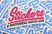 8 Sticker & logo mock bundle
