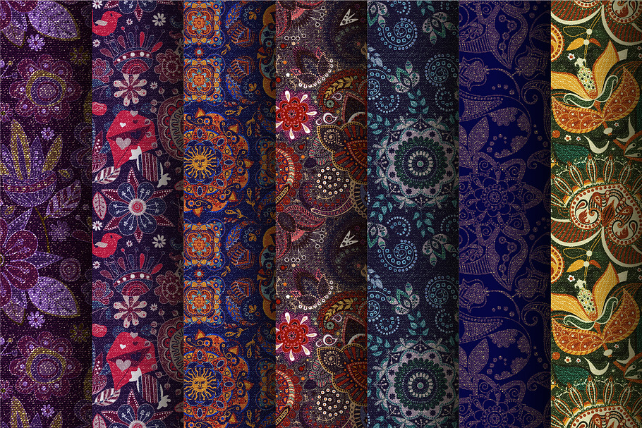 7 Seamless Vector Jeans Patterns