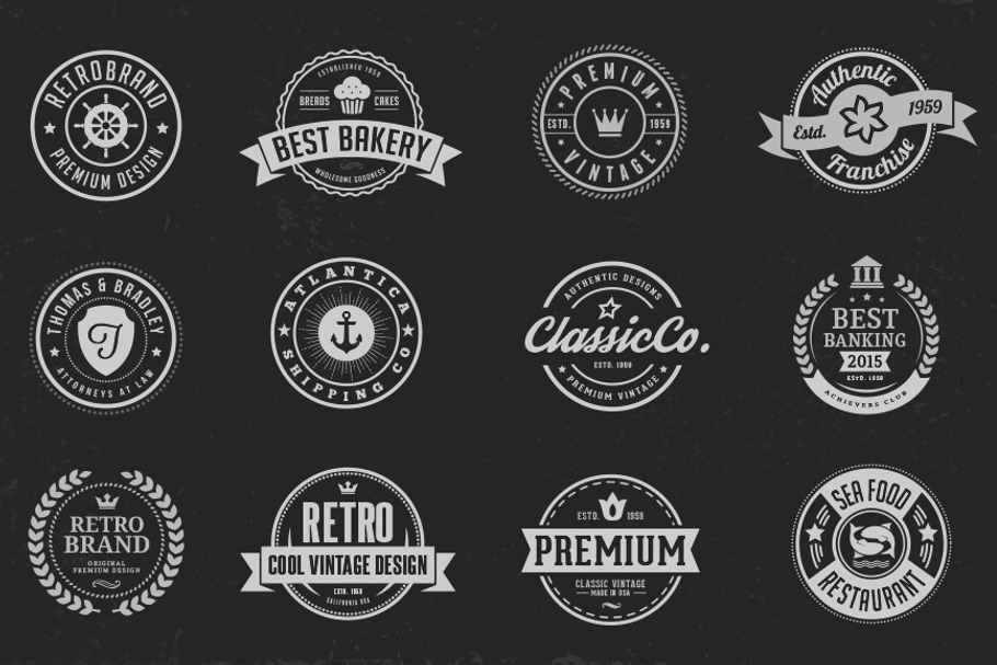 Vintage Logo Design Templates Vol. 5