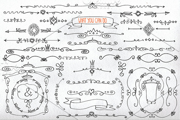 Doodle border,arrows,decor elements in Objects - product preview 2