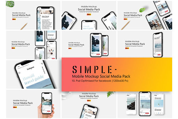 IPhone X Mockup Social Media Pack in Mobile & Web Mockups - product preview 3