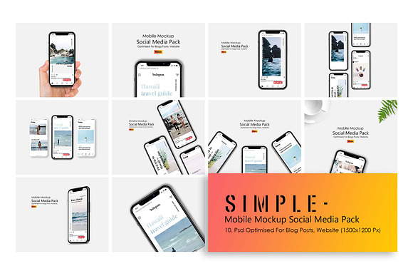 IPhone X Mockup Social Media Pack in Mobile & Web Mockups - product preview 5