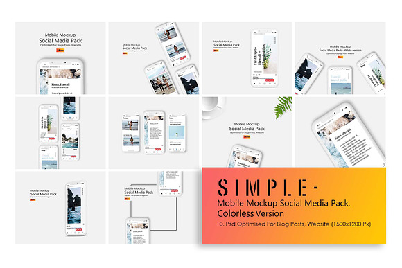IPhone X Mockup Social Media Pack in Mobile & Web Mockups - product preview 6