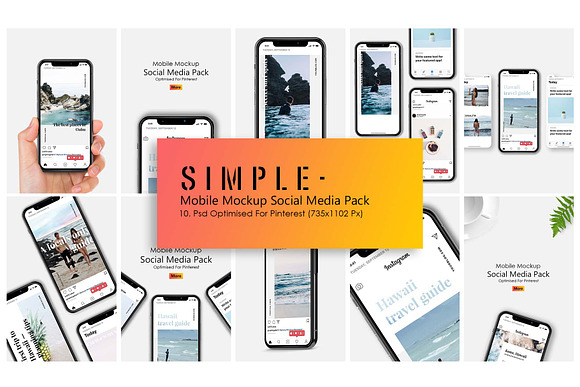IPhone X Mockup Social Media Pack in Mobile & Web Mockups - product preview 7