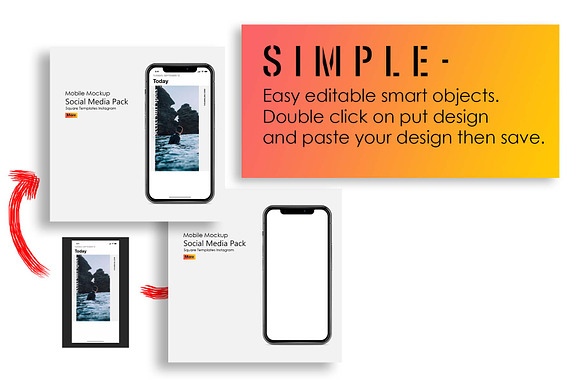 IPhone X Mockup Social Media Pack in Mobile & Web Mockups - product preview 10