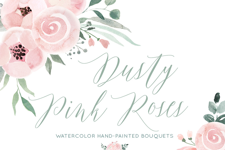 Dusty Pink Roses in Illustrations - product preview 8
