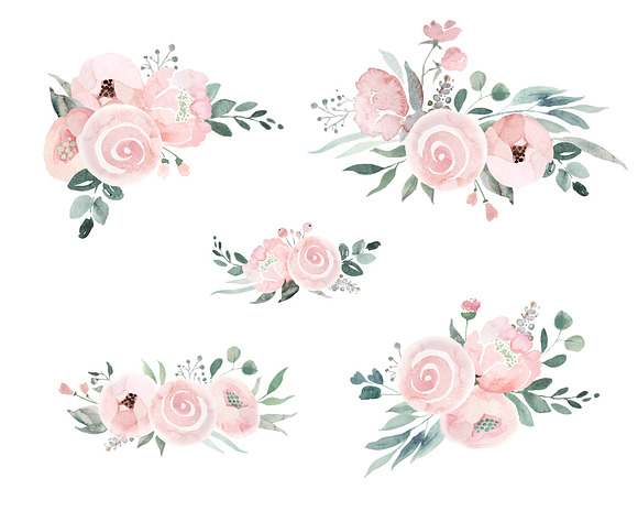 Dusty Pink Roses in Illustrations - product preview 2