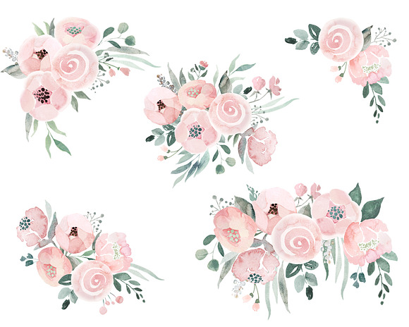 Dusty Pink Roses in Illustrations - product preview 3
