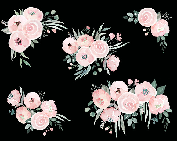 Dusty Pink Roses in Illustrations - product preview 5