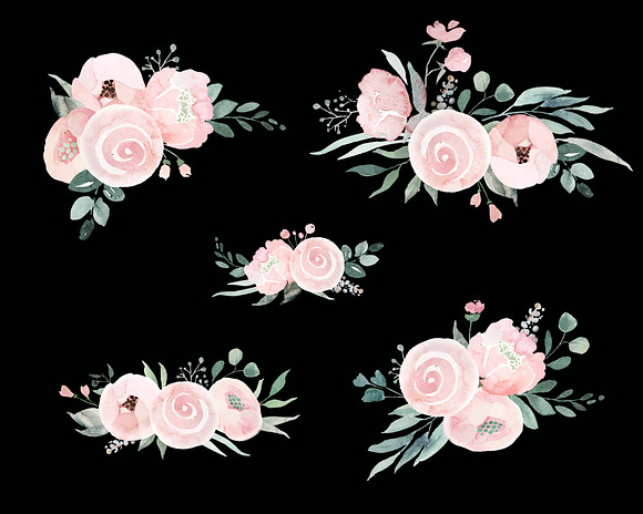 Dusty Pink Roses in Illustrations - product preview 6