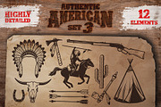 Set of american indian elements