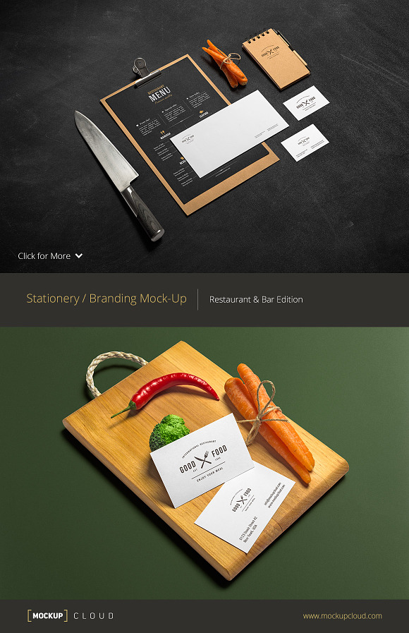 Restaurant & Bar /Stationery Mock-Up in Print Mockups - product preview 2