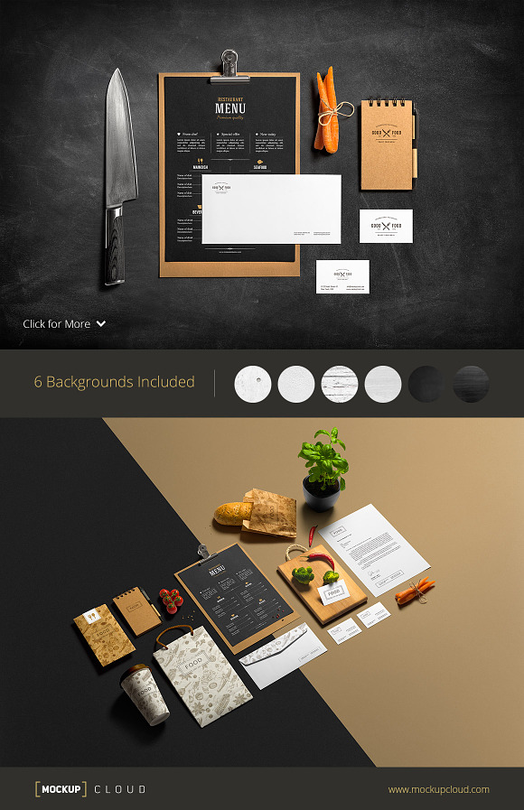 Restaurant & Bar /Stationery Mock-Up in Print Mockups - product preview 3
