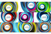 Spiral swirl flowing lines 3d vector abstract background collection