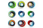 Spiral swirl flowing lines 3d vector abstract icon collection