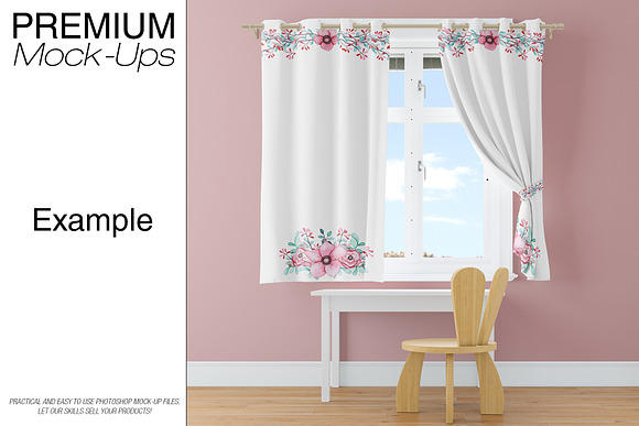 Kids Room - Curtains & Wall Set in Product Mockups - product preview 6
