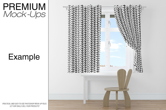 Kids Room - Curtains & Wall Set in Product Mockups - product preview 11