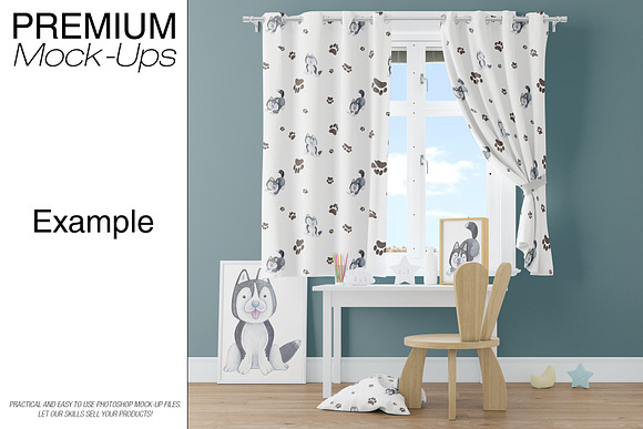 Kids Room - Curtains & Wall Set in Product Mockups - product preview 12