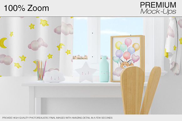 Kids Room - Curtains & Wall Set in Product Mockups - product preview 15