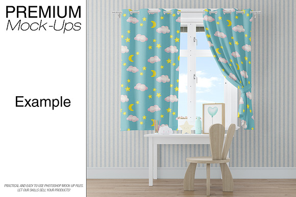 Kids Room - Curtains & Wall Set in Product Mockups - product preview 18