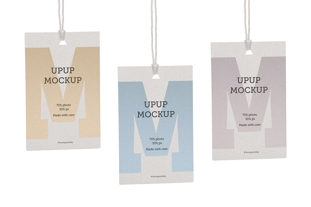 Clothes label tag blank white mockup in Product Mockups - product preview 8