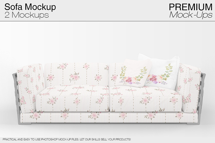 Sofa & Pillows Mockup in Product Mockups - product preview 8