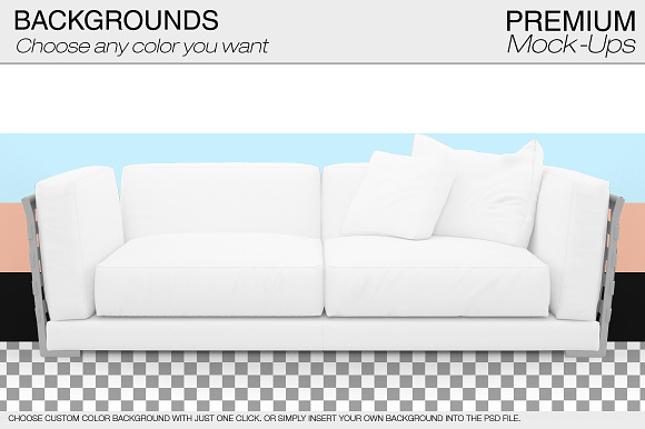 Sofa & Pillows Mockup in Product Mockups - product preview 3