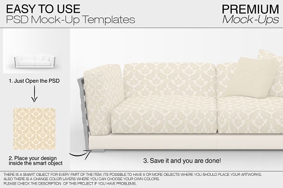 Sofa & Pillows Mockup in Product Mockups - product preview 8