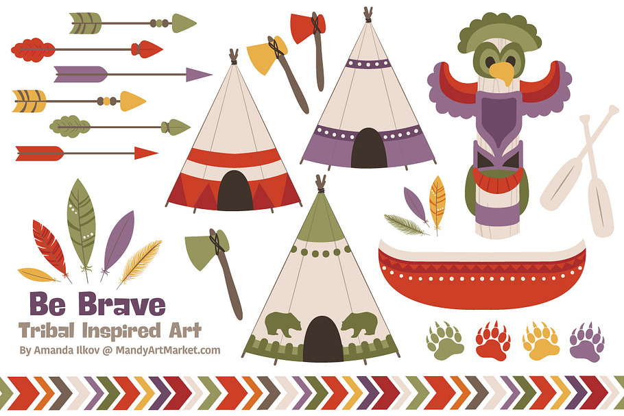 Autumn Tribal Clipart & Vectors in Illustrations - product preview 8