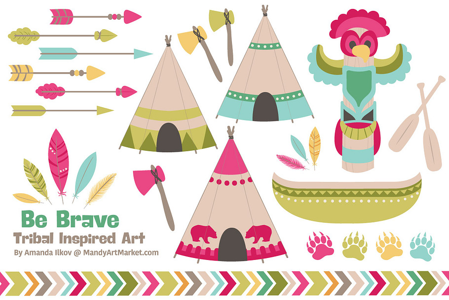 Bohemian Tribal Clipart & Vectors in Illustrations - product preview 8