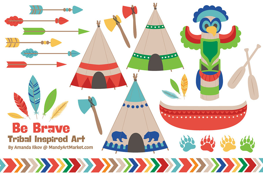 Bright Tribal Clipart & Vectors in Illustrations - product preview 8