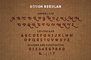 Bough. Vintage hand drawn typeface