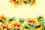 Watercolor Clipart - Sunflowers